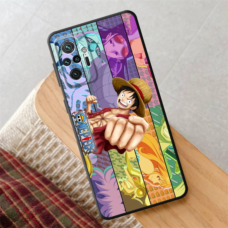 Black Soft Phone Cover Case for Xiaomi Redmi Note 9S 13 14 Pro Plus 7 8 11s 12s 10S 9 10 11 12 Pro One Piece Nami Luffy