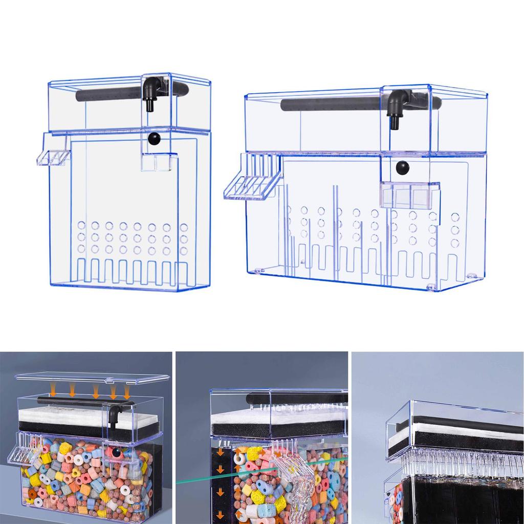 Aquarium Box Accessory Tank Double Filtration Wet/Dry Separation Quiet Suitable for