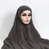 Instant Hijabs With Cap Plain Chiffon Jersey Hijabs For Woman Veil Muslim Islamic Hijab Cap Scarf For Women's Hijabs Headscarf