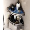 Storage Rack Aluminum Alloy Metal Body Corrosion-Resistant Corner Shelf Wall-Mounted Triangular Design Kitchen Bathroom Shelf
