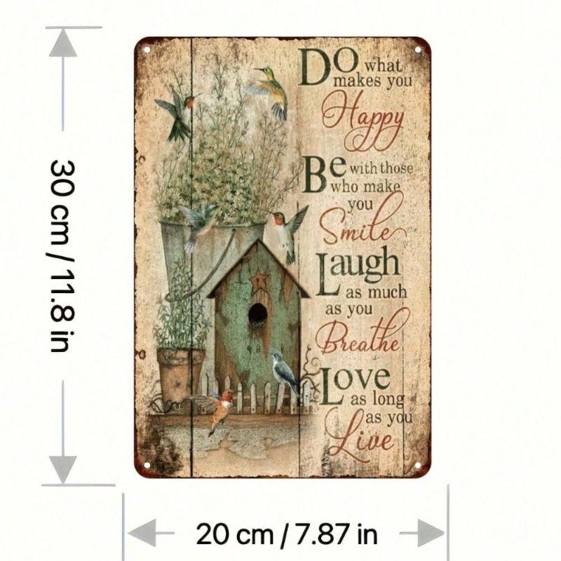 Retro Funny Theme Tin Paintings for Living Room Bedroom Kitchen Wall Decor