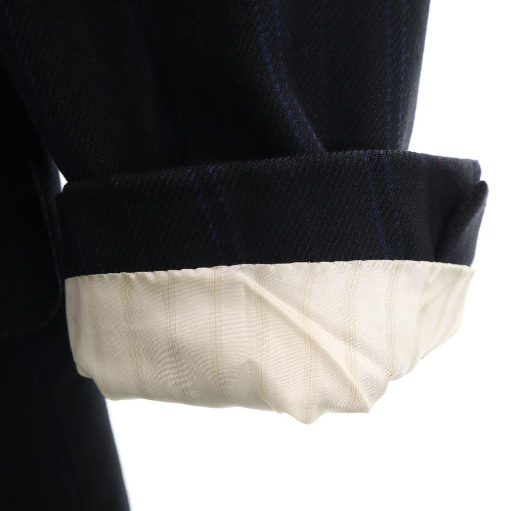 Lanvin 80er 90er Seiden-Woll-Mischung alte Streifen maßgeschneiderte Jacke R46-44 Marineblau Herren Gebraucht
