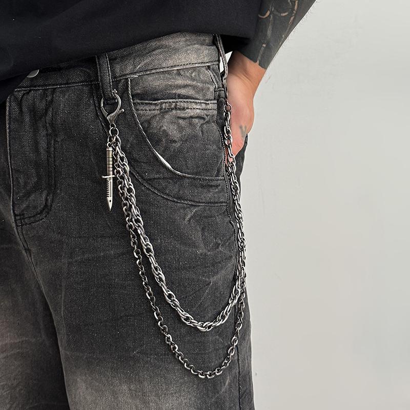Hiphop Goth Creative Pendant Keychain Waist Belt Men Women Vintage Wallet Trouser Hipster Jeans Chain Jewelry