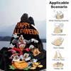 1 szt., Wesołego Halloween! Świętuj z postaciami Disneya na przytulnym kocu dekoracyjnym. Idealny na prezent, flanelowy koc, idealny do sypialni