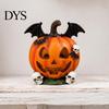 Halloween Table Centerpieces Pumpkin Ghost Bat Skull Figurine, Cute Resin Retro Dark Home Accents Tabletop Ornaments for Party Shelf Mantels