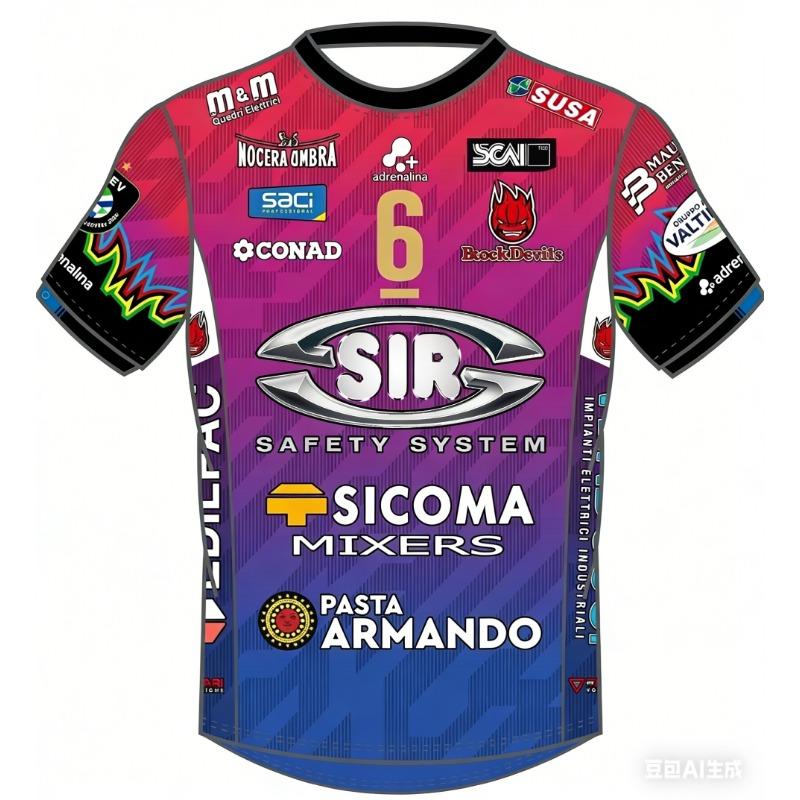 2026 Neues Herren Sir Susa Scai Perugia 14 Yuki Ishikawa Volleyball Trikot Kurzarm T-Shirt Teamuniform Schnelltrocknende Trainings Tops