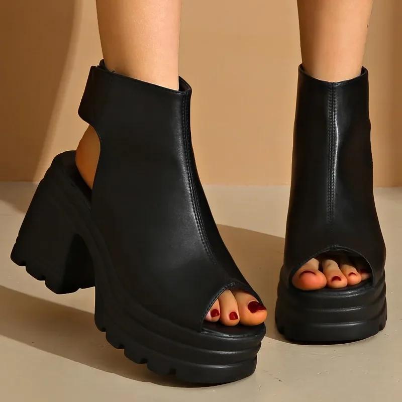 Fashion Ladies Shoes 2025 Brand Peep Toe Women's Sandals Fashion Plus Size Best Seller Summer Comfortable Casual Super High Sandal Boots