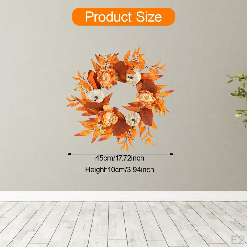 Artificial Fall Wreath Garland Autumn Door Decoration for Indoor Outdoor Wedding