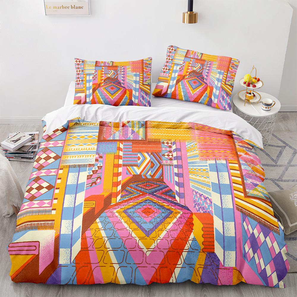 Sports Graffiti King Queen Duvet Cover Cartoon Bicycle Badminton Racket Bedding Set for Kids Black 2/3pcs Polyester Quilt Cover