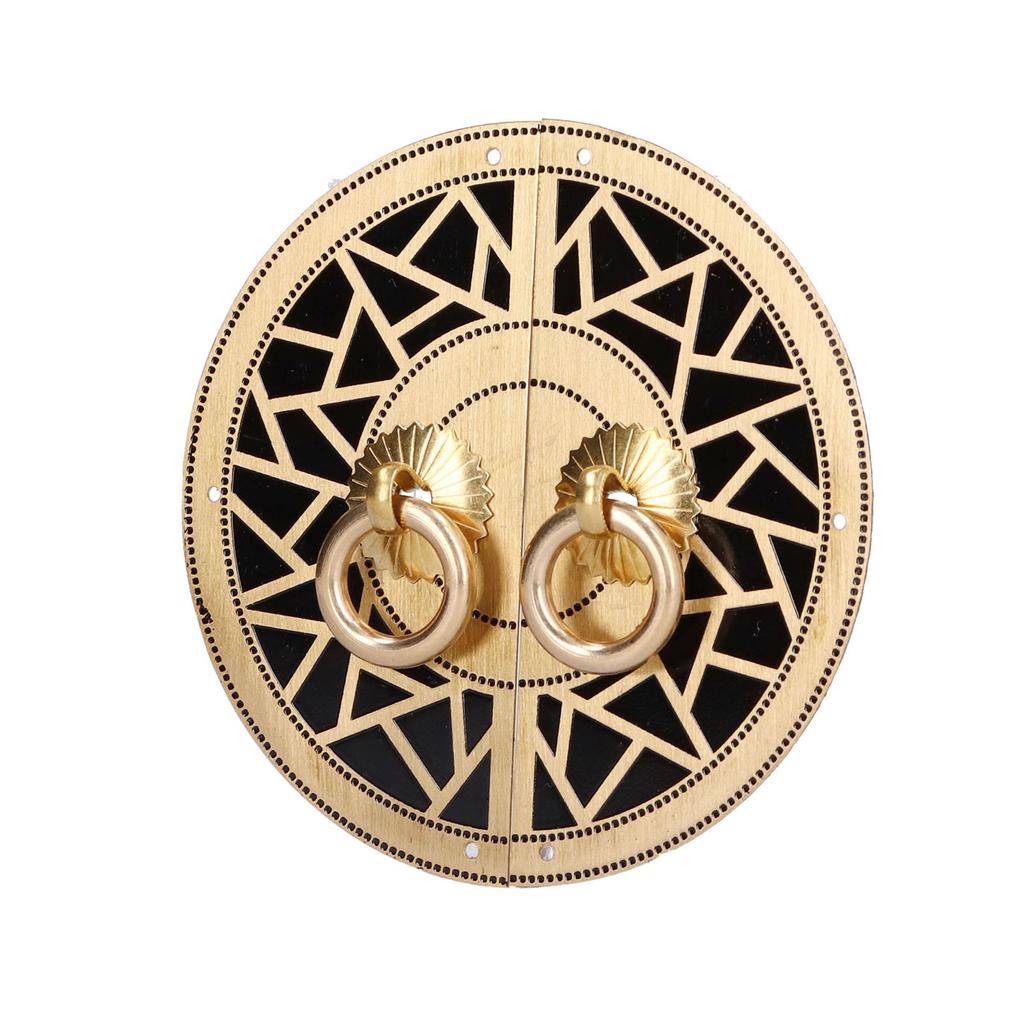 Chinese Antique Cabinet Handle Brass Circular Plaid Bookcase Knob for Wardrobe Door Window