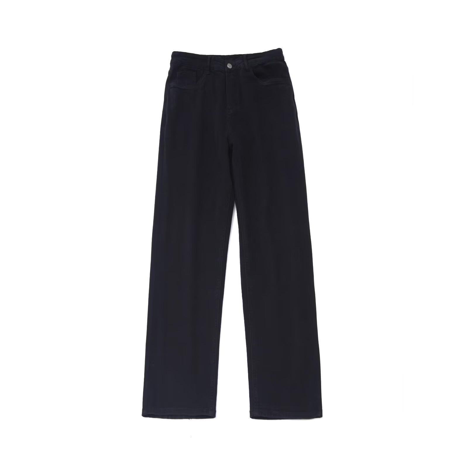 

American Retro Khaki Washed Cotton Unisex Loose Straight Work Pants 33 чёрный