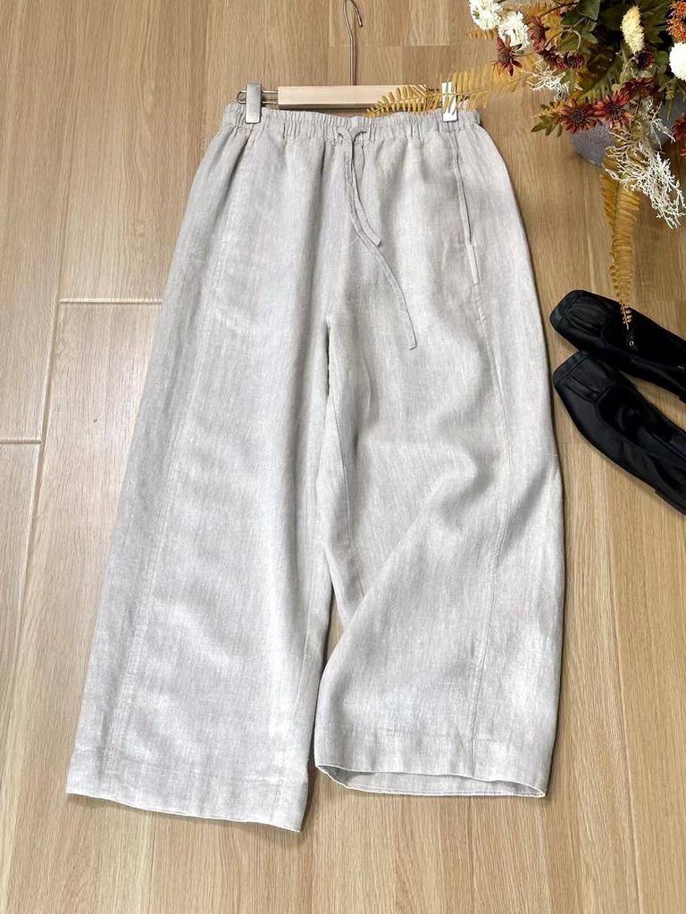2026 New Minimalist Japanese Linen Wide-Leg Women's Pants – Versatile, Casual, Loose Fit