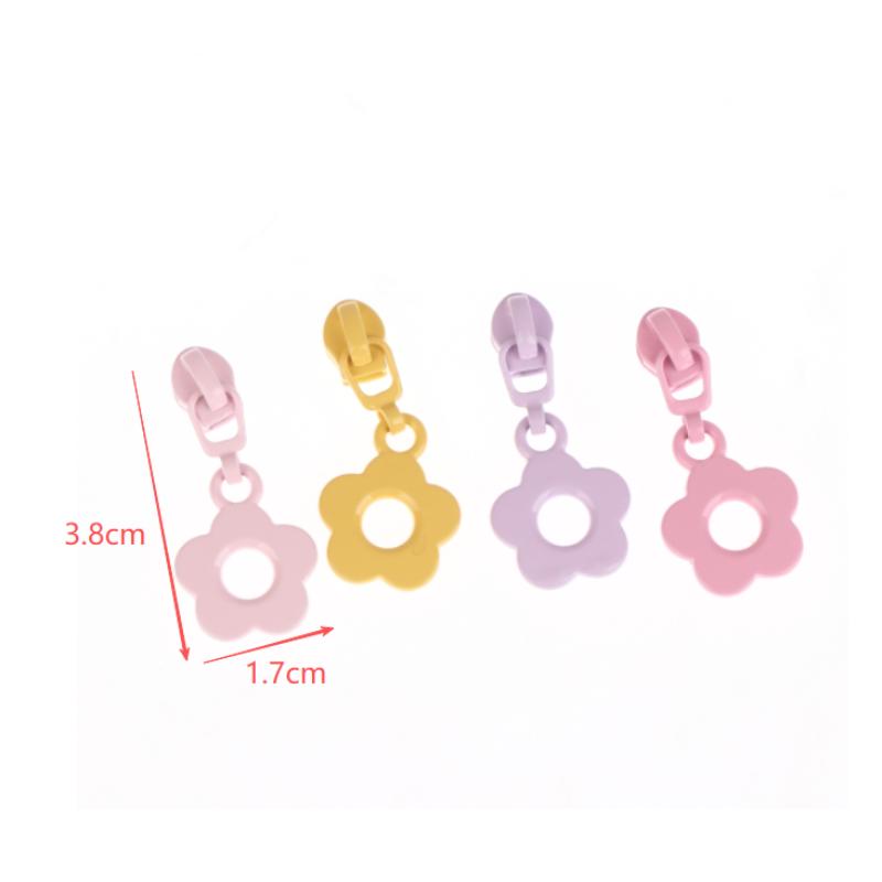 10Pcs Cute Little Flower Zipper Head For #3 Nylon Zippers Suitable For Home Sewing Diy Handmade Zipper Replacement