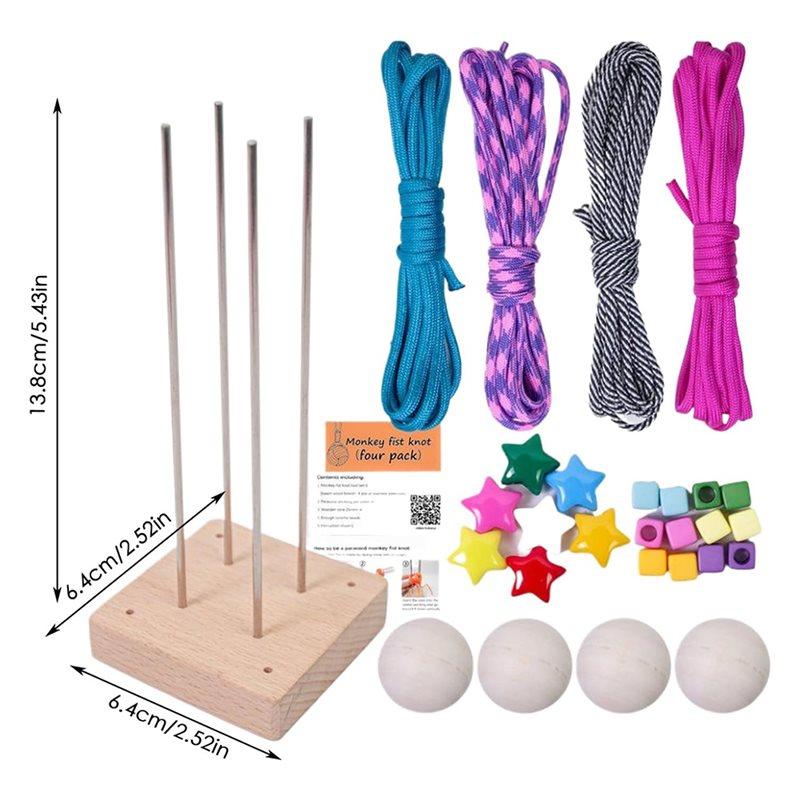 Premium-Craft Knot Maker-Handmade Cord Kit-DIY Monkey Fist Knot Ball Set-Strong Paracord Rope