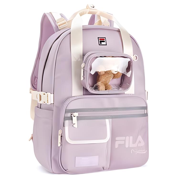 New FILA Fabric Backpack Medium Size Women's Dandelion Purple F13W519168F-VT