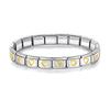 Neue Mode Damen Mann Italienischer Charm Herz Blume Schmetterling Kreuz Delfine Edelstahl Elastisches Armband Gliederarmreif