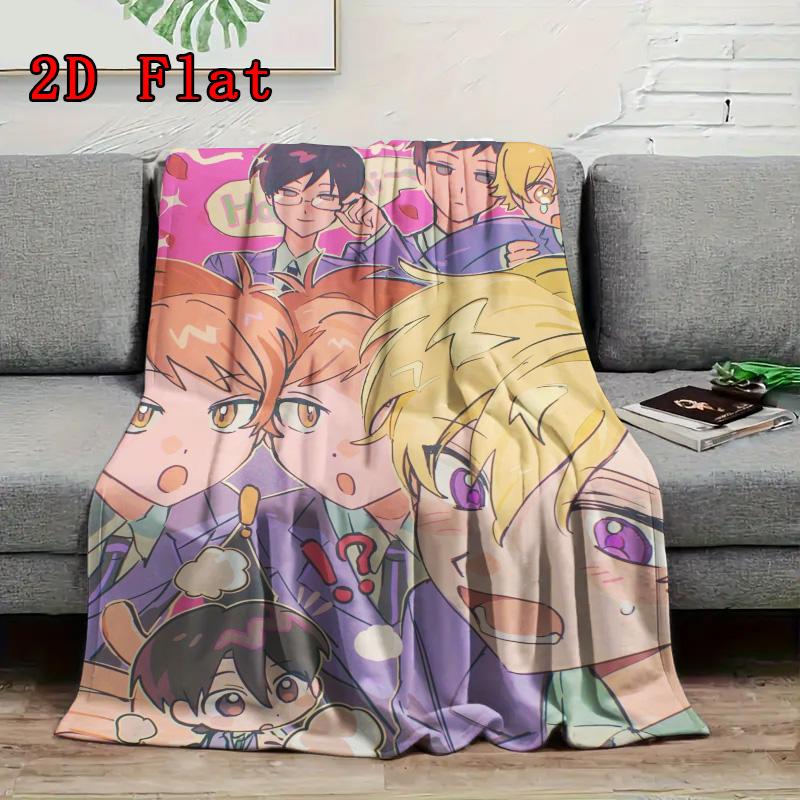 Ouran High School Host Club 2D Flat Pattern Flannel Blanket High quality All Seasons Warmth and Comfort Perfect for Christmas Gifts.MMT0918529