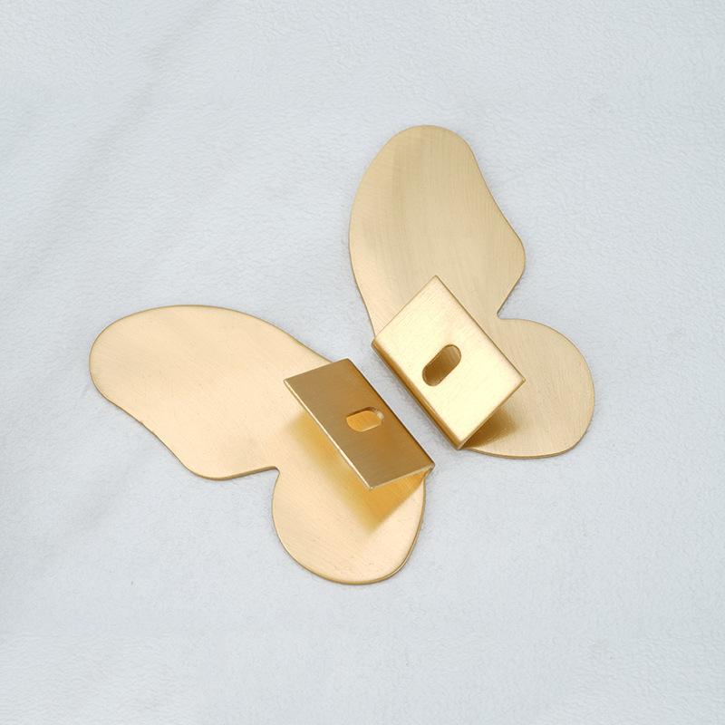 Brass, Butterfly Handle, No Drilling Installation, Wardrobe Shoe Cabinet Handle, Drawer Copper Handle, Room Decoration, Home Accessories
