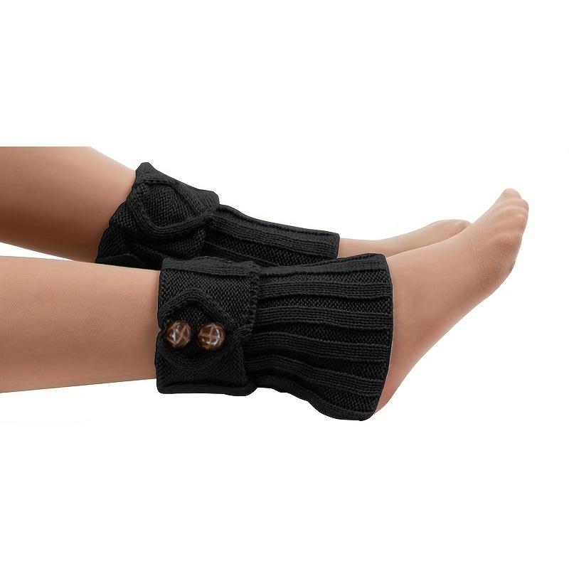 Women's Diamond Pattern Wool Leg Warmers - Cozy Winter Boot Covers