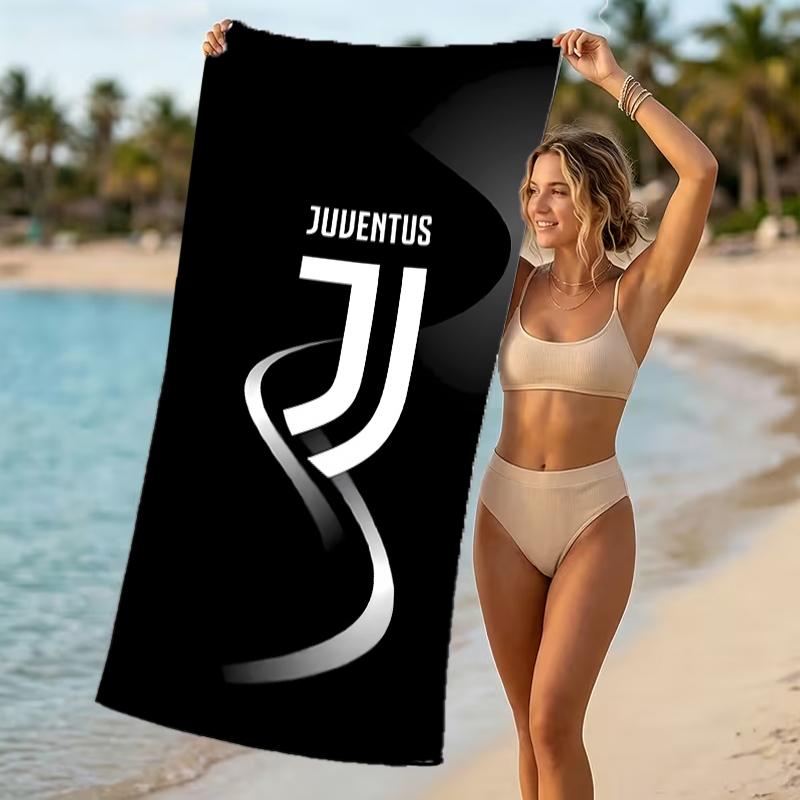 Beach Towel with Juventus FC logo Pattern - soft,absorbent,machine washable Lightweight&Modern,swimming,Travel Essentials