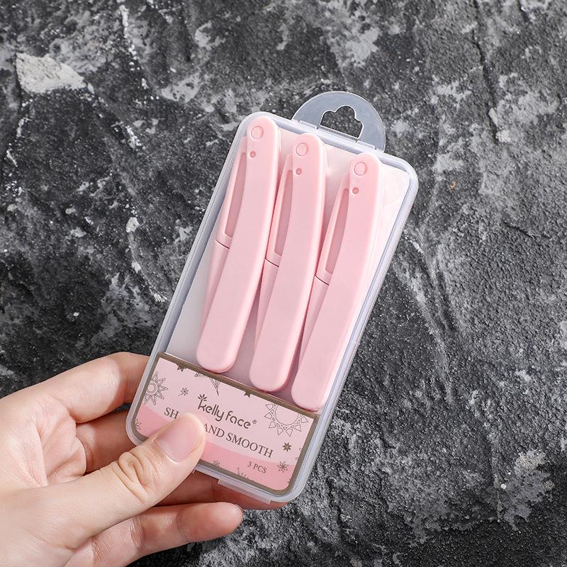 KELLY FACE Eyebrow Trimmer Set: Safety Folding Razors for Shaping & Makeup (3 Pieces).