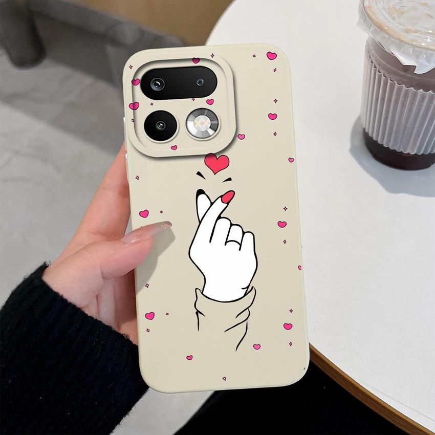 For Oppo Realme 16 15 14 Pro Plus C85 Pro Reno15 Pro Oppo A6X A96 A95 A94 A93 A92 A91 A72 Phone Case Love Heart Soft Liquid Silicone Lightweight Cover