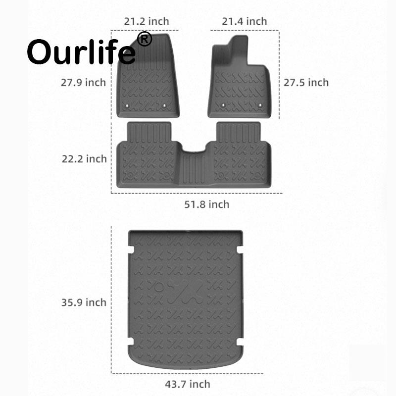 Car Trunk Mat For IM MOTORS L6 MG IM5 2026 2027 TPE Floor Mats All Weather Anti-Slip Rear Trunk Pad Cargo Liner Anti Dirty Pads