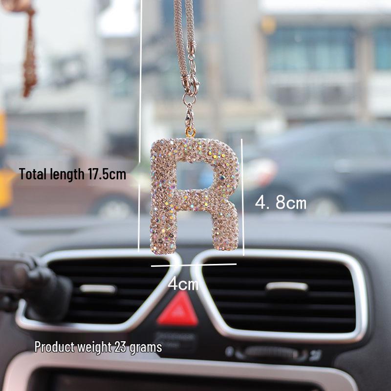 Rhinestone Bow Polymer Clay Rearview Mirror Ornament for Women