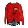 Women's Fashion Round Neck Pullover Top Long Sleeve Tee Christmas Printed Sweatshirt