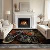 3D Vintage Motorcycle Breakthrough Illusion Area Rug Non Slip Mat for Living Room Bedroom Entryway GameRoom Home Decor Aesthetic