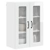 Porto Wall Mounted Glass Cabinet High Gloss White 60 x 31 x 80 cm