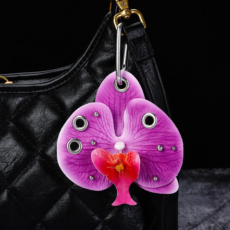 Милый Искусственный Цветок Фаленопсис Брелок Креативный Изысканный Украшение для Рюкзака Подарки Разноцветный Искусственный Цветок Брелок