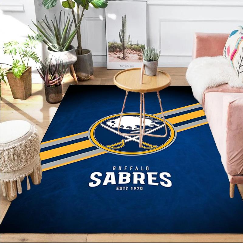 Buffalo Hockey Emblem Area Rug Suitable for Indoor And Outdoor,Carpets for Kitchens, Homes, Offices, Living Rooms,Home Decor,Christmas Gift