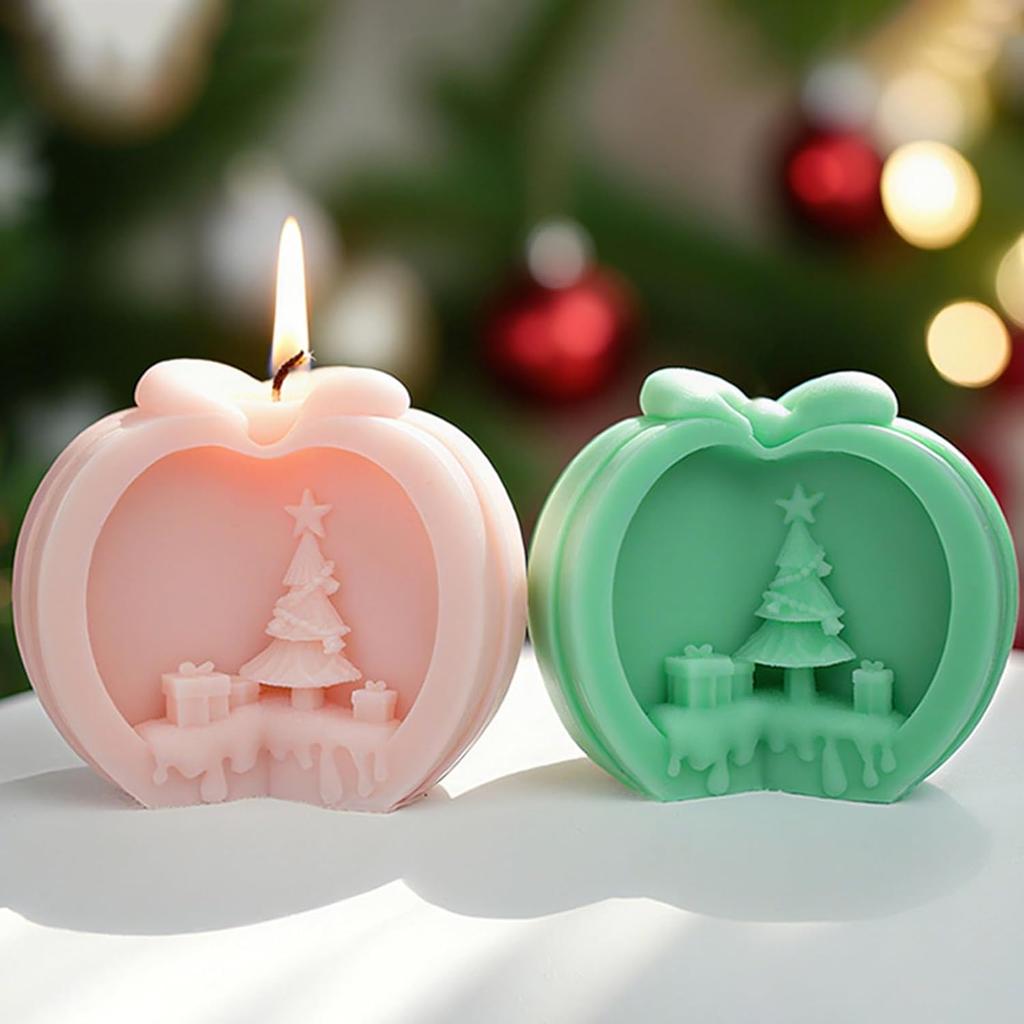 Christmas Aromatherapy Mold High Quality 3d  Christmas Tree Mold Silicone Wax Candle Mold High Temperature Resistant