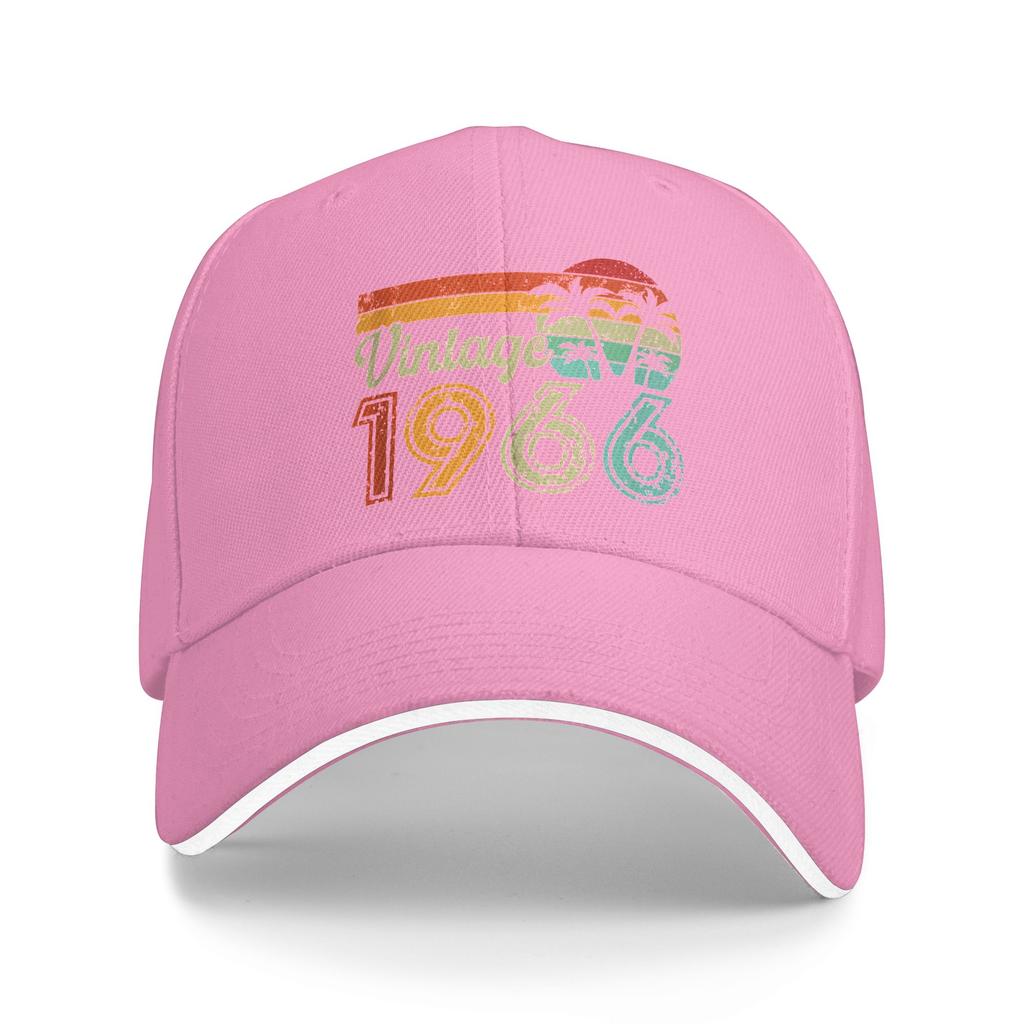Vintage 1966 Made In 1966 60th Birthday Gift Casual Baseball Cap Tennis Skate Trucker Hat Summer Sunscreen Men Snapback Cap