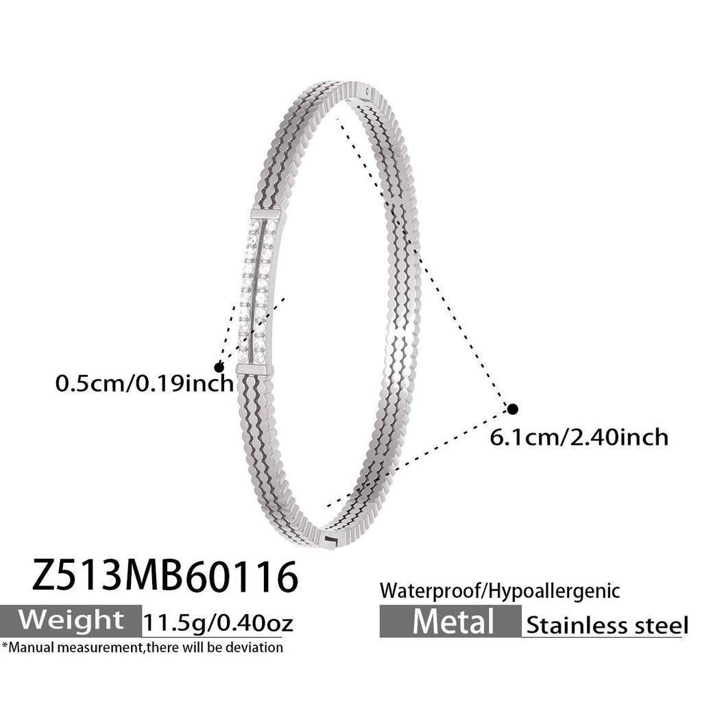 Sada geometrických zirkonových náramků pozlacená 18K zlatem - Lehký luxus a elegantní design