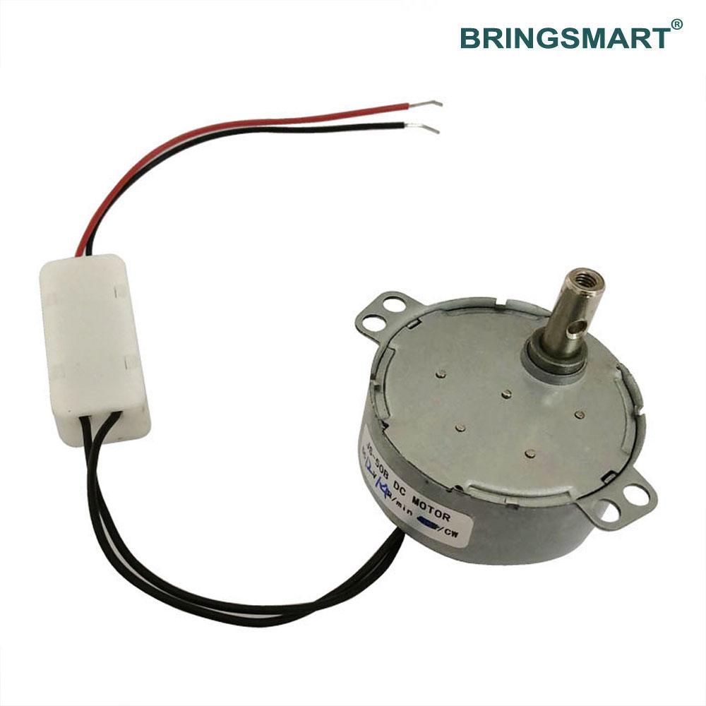 Bringsmart Mini DC Gear Motor JS-50(B) 12Volt BLDC Synchronous Motor DC 5-24V Brushless DC Motor 50Hz 0.9-60rpm 24V Customized