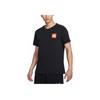Nike Summer New Basketball Letter Print Quick-Dry Crew Neck Knit T-Shirt Men Tops Black FD0077-010