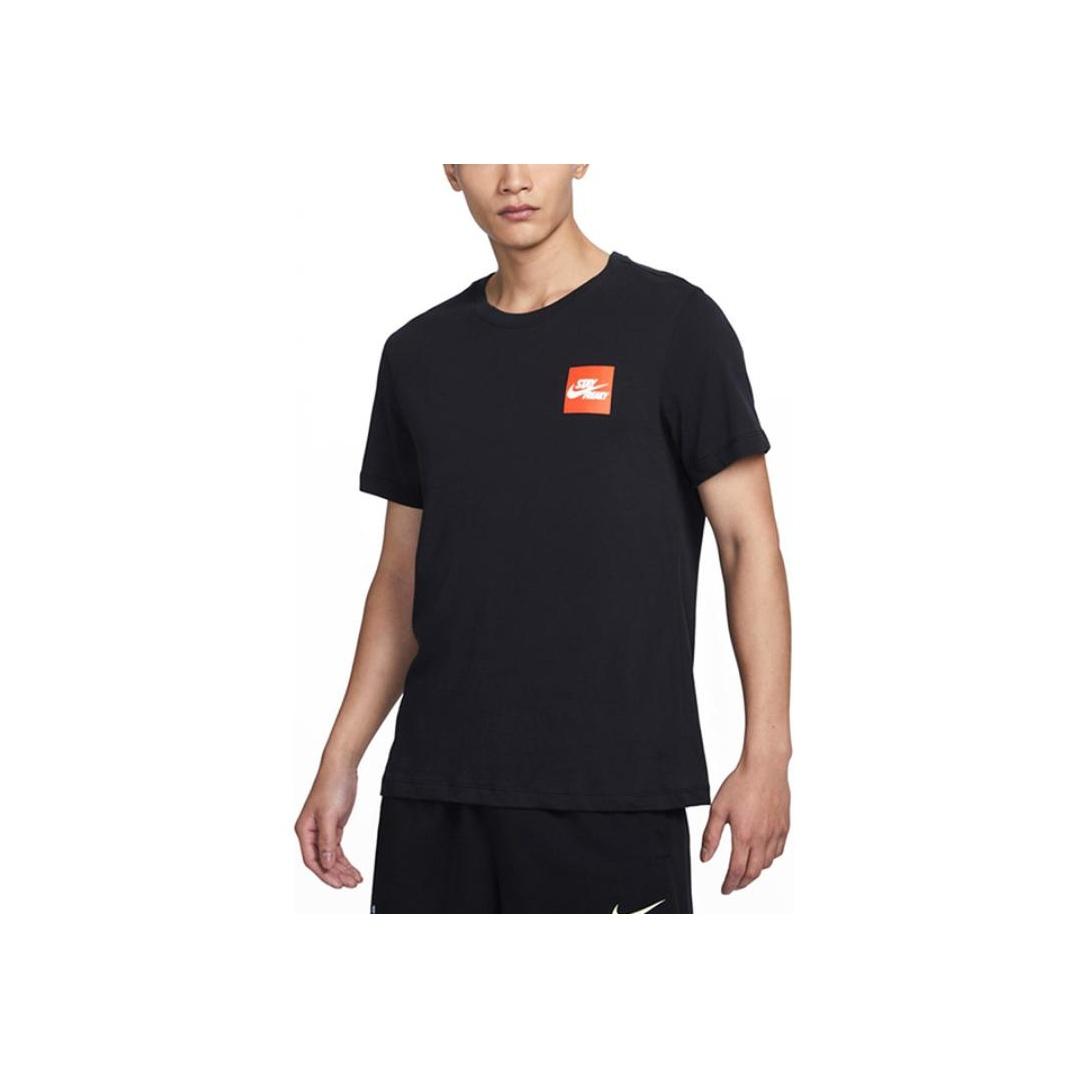

Nike Summer New Basketball Letter Print Quick-Dry Crew Neck Knit T-Shirt Men Tops Black FD0077-010 2XL