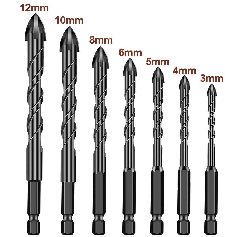 Hex Shank Ceramic Glass Drill Bit with Spiral Flute for Cement & Wood
