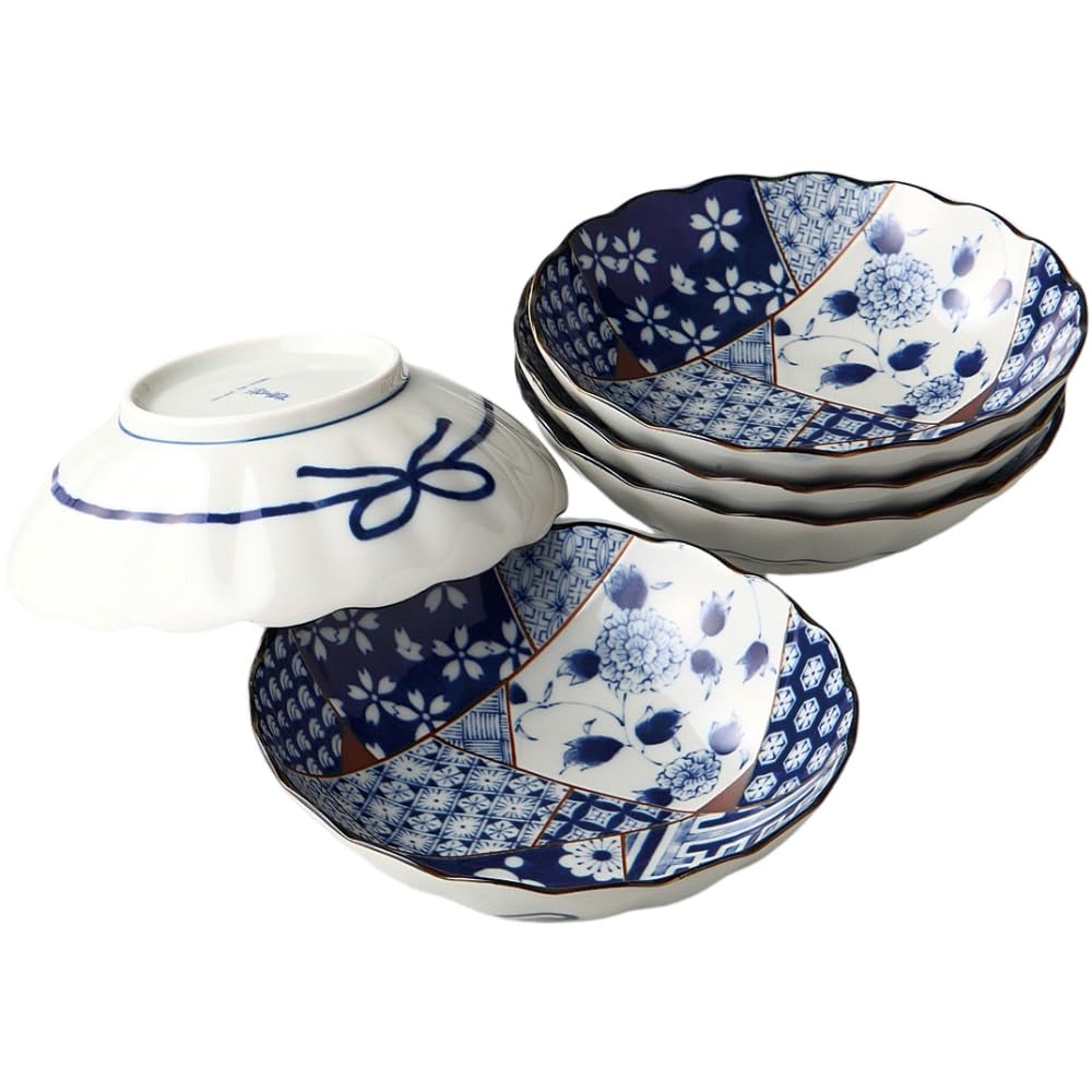 

Ale-net Medium Bowl, W17 x D17 x H5cm, Ai-Yuzen Design, Mino Ware, Made in Japan