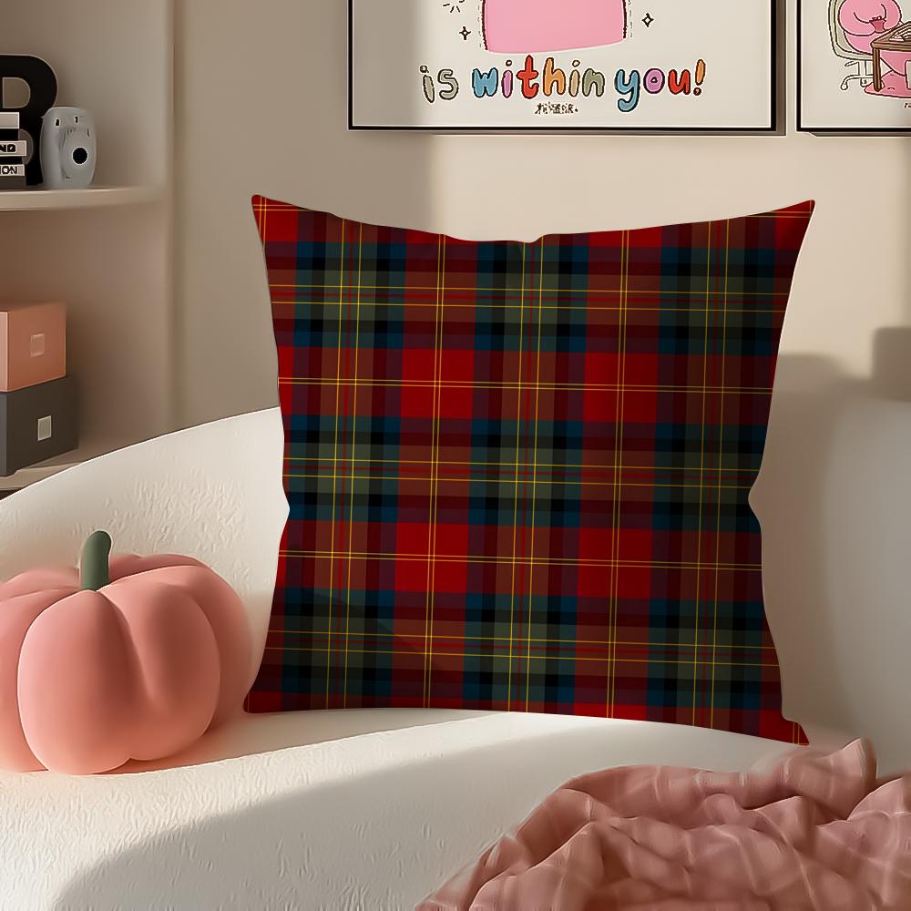 Classic Plaid Scottish attern NNordic Scottish Cushion Cover Pillowcase Short Plush Invisible zipper Room Sofa Cushion Cover