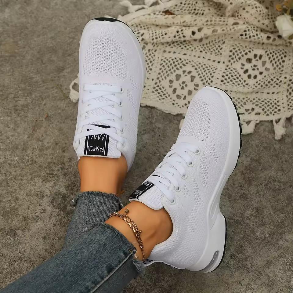 Fashionable Women Lace Up Sneakers Breathable Material Stylish Appearanc Gorgeous Casuais Lightweight Mesh Anti Fatigue Shoes