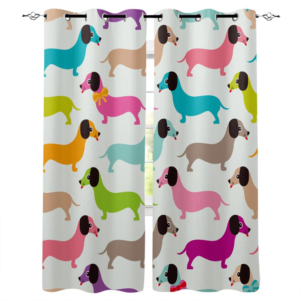 Животное Розовая Собака Милый Пудель Новые Простые Шторы Украшения Дома Шторы Современные — фото 11