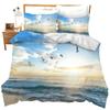 Ocean Duvet Cover Summer Beach Decor Hawaiian Vacation Style Bedding Set Tropical Nature Sea Theme Palm Trees Comforter Covers