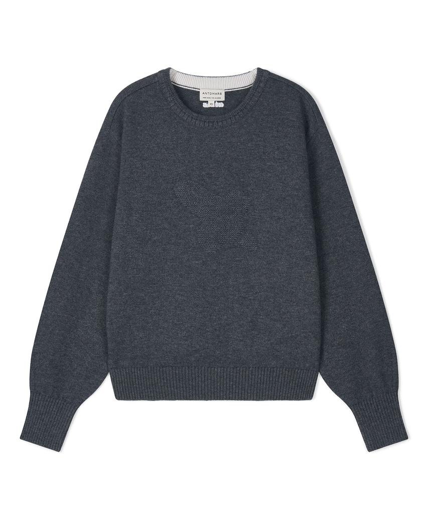 Antomas Voluminous Sleeve Crop Knit Women'S - Gray