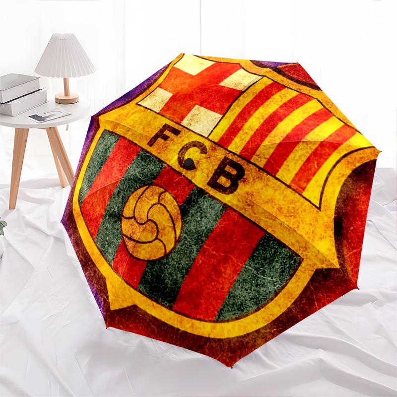 FC Barcelona  Pattern, Automatic Folding Umbrella, Portable and Foldable Design, 8 Ribs, a Christmas or Birthday Gift.