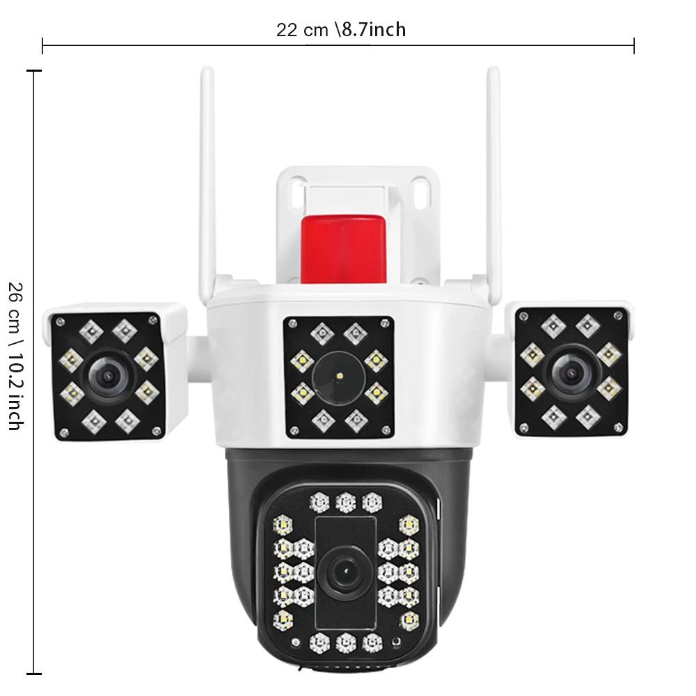 LS VISION 6K 12MP WiFi IP Camera Outdoor Three Lens Panoramic View PTZ IP Camera AI Tracking Security Protection CCTV Video Surveillance