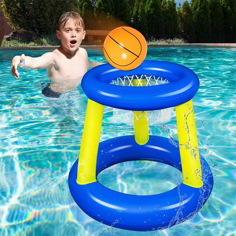 Inflatable Basketball Stand Floating Hoops Basketball Hoop Set Interactive Shooting Toys Outdoor Swimming Pool Toys Water Toys