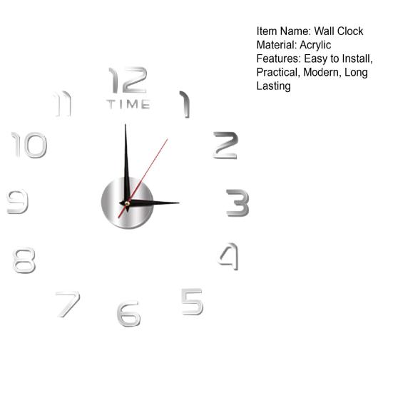 Luminous Wall Clock Modern Design Easy to Install Battery Powered Silent Decorative 3D